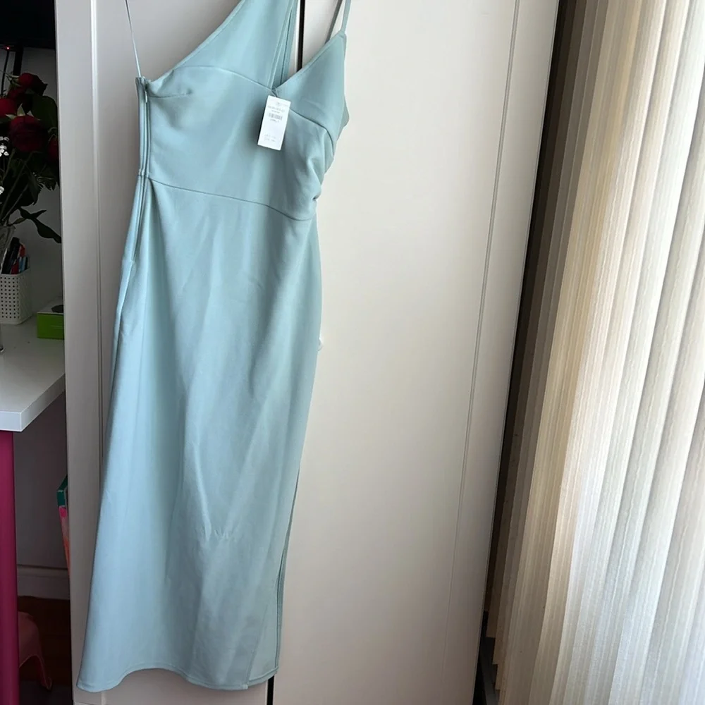 NWT Abercrombie Asymmetrical Ruched Maxi Dress